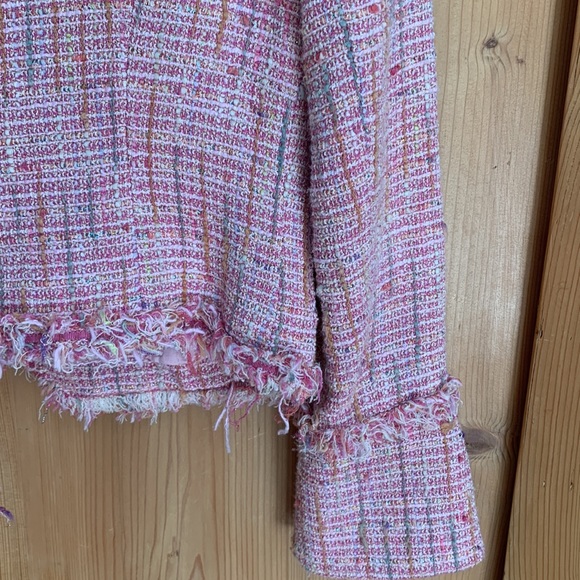 Alberto Makali Pink Ribbon 🎀 Bell Cuff GORGEOUS Coco Barbie core Tweed Jacket - Picture 12 of 16